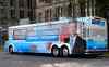 Conservative Leader Stephen Harper's bus sits ready on Parliament Hill on the first day of an election campaign in Ottawa on Sunday. (Justin Tang / The Canadian Press)