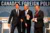 MARK BLINCH / THE CANADIAN PRESS / POOL
Liberal Leader Justin Trudeau (from left), Conservative Leader Stephen Harper and NDP Leader Tom Mulcair leave the stage following Monday's Munk Debate.