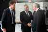 Frank Gunn / THE CANADIAN PRESS Files
From left, Trudeau, Mulcair and Harper, seen here at a leaders' debate on Aug. 6, seem to be struggling with their political identities.