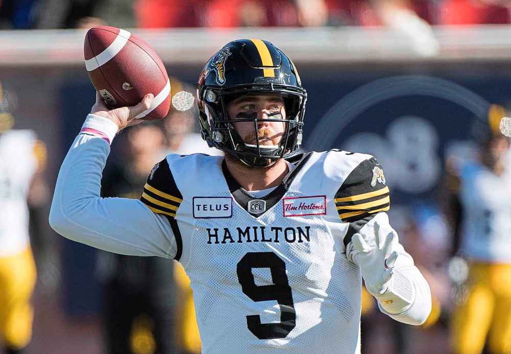 THE CANADIAN PRESS/Graham Hughes
Hamilton Tiger-Cats quarterback Dane Evans has thrown 12 interceptions in the last 14 games.