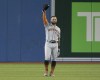 San Francisco Giants Kevin Pillar formerly with the Blue Jays acknowledges fans as he walks out to his centre field position in the first inning of their Interleague MLB baseball game in Toronto Tuesday April 23, 2019. THE CANADIAN PRESS/Fred Thornhill