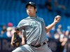 Seattle Mariners starting pitcher Yusei Kikuchi throws against the Toronto Blue Jays during the seventh inning of their American League MLB baseball game in Toronto, Sunday August 18, 2019.  Starter Yusei Kikuchi threw a complete-game shutout, and his Seattle Mariners clubbed four home runs in a 7-0 win against the Toronto Blue Jays on Sunday. The Japanese left-handed pitcher gave up only two hits in his outing and never allowed a runner past second base. Kikuchi (5-8) struck out eight Blue Jays and retired his final 17 batters in order. THE CANADIAN PRESS/Fred Thornhill