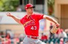 St. Louis Cardinals starter Dakota Hudson (43) delivers a pitch in the first inning during an exhibition spring training baseball game against the Miami Marlins on Wednesday, March 13, 2019, in Jupiter, Fla. (AP Photo/Brynn Anderson)