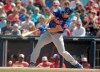 New York Mets' Tim Tebow (15) bats in the first inning during an exhibition spring training baseball game against the Washington Nationals, Thursday, March 7, 2019, in West Palm Beach, Fla. (AP Photo/Brynn Anderson)