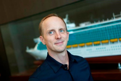 In this March 19, 2019 photo, choreographer Greg Graham shown at Royal Caribbean's entertainment training facility in North Miami, Fla. Graham is choreographing the musical 