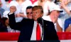 President Trump acknowledges the crowd at the end of his rally in Panama City Beach, Fla., Wednesday, May 8, 2019. (AP Photo/Gerald Herbert)