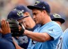 Tampa Bay Rays starting pitcher Yonny Chirinos comes off the field at the end of the top of the seventh inning of a baseball game against the Houston Astros, Sunday, March 31, 2019, in St. Petersburg, Fla. (AP Photo/Jason Behnken)