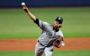 San Diego Padres' Dinelson Lamet pitches in the first inning of a baseball game against the Miami Marlins, Thursday, July 18, 2019, in Miami. (AP Photo/Jim Rassol)