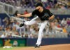 Miami Marlins starting pitcher Trevor Richards follows through on a delivery during the first inning of the team's baseball game against the Atlanta Braves, Saturday, May 4, 2019, in Miami. (AP Photo/Lynne Sladky)