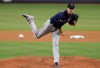 Minnesota Twins starting pitcher Jake Odorizzi delivers during the first inning of the team's baseball game against the Miami Marlins, Tuesday, July 30, 2019, in Miami. (AP Photo/Lynne Sladky)