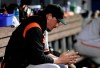 San Francisco Giants starting pitcher Jeff Samardzija sits in the dugout during the fourth inning of a baseball game against the Miami Marlins, Tuesday, May 28, 2019, in Miami. (AP Photo/Lynne Sladky)