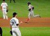 Miami Marlins relief pitcher Drew Steckenrider (71) watches as Atlanta Braves' Nick Markakis rounds the bases on a solo home run during the seventh inning of a baseball game, Sunday, May 5, 2019, in Miami. (AP Photo/Lynne Sladky)