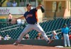 Houston Astros pitcher Justin Verlander pitches during the first inning against the Miami Marlins in a spring training baseball game at the Roger Dean Chevrolet Stadium on Thursday, March 7, 2019 in Jupiter, Fla.(David Santiago/Miami Herald via AP)
