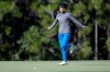 Lydia Ko, of New Zealand, reacts after missing a putt on the second green during the final round of the Tournament of Champions LPGA golf tournament Sunday, Jan. 20, 2019, in Lake Buena Vista, Fla. (AP Photo/Phelan M. Ebenhack)
