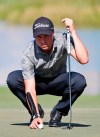 Justin Thomas lines up a putt on the eighth hole during the third round of the Honda Classic golf tournament, Saturday, March 2, 2019, in Palm Beach Gardens, Fla. (AP Photo/Wilfredo Lee)