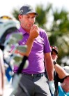 Sergio Garcia, of Spain, blows on his fingers before teeing off on the fourth hole during the second round of the Honda Classic golf tournament, Friday, March 1, 2019, in Palm Beach Gardens, Fla. (AP Photo/Wilfredo Lee)