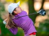 Michelle Liu of Vancouver tees off on the first hole during the second round of the CP Women's Open in Aurora, Ont., Friday, Aug. 23, 2019. THE CANADIAN PRESS/Frank Gunn