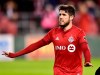 Toronto FC's Alejandro Pozuelo celebrates after scoring on a penalty shot against New York City during second half MLS action in Toronto, Friday, March 29, 2019. THE CANADIAN PRESS/Frank Gunn