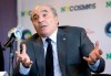 FILE - In this Tuesday, March 21, 2017 file photo, Rocco Commisso, speaks to reporters during a news conference in the Brooklyn borough of New York. Italian-American businessman Rocco Commisso has completed his takeover of Serie A club Fiorentina. No financial details were disclosed but the deal is reportedly worth about 160 million euros. Commisso also owns the New York Cosmos of the North American Soccer League. (AP Photo/Seth Wenig, File )