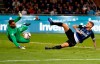 FILE - In this Sunday, Oct. 21, 2018 file photo, Inter Milan's Mauro Icardi, right, tries to score over AC Milan goalkeeper Gianluigi Donnarumma during the Serie A soccer match between Inter Milan and AC Milan at the San Siro Stadium, in Milan, Italy. Just five months after beating AC Milan a derby defeat could leave crisis-hit Inter Milan in danger of missing out on the Champions League. Icardi scored a stoppage-time winner in the October derby but he has not played in more than a month, since being stripped off his captaincy amid protracted contract negotiations. Icardi's downfall and Krzysztof Piatek's arrival at Milan from Genoa means the two sides approach the second derby of the season in very different moods to the first. (AP Photo/Antonio Calanni, File)
