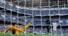 Brugge's Emmanuel Dennis scores his side's opening goal past Real Madrid's goalkeeper Thibaut Courtois during the Champions League group A soccer match between Real Madrid and Club Brugge, at the Santiago Bernabeu stadium in Madrid, Tuesday, Oct.1, 2019. (AP Photo/Manu Fernandez)