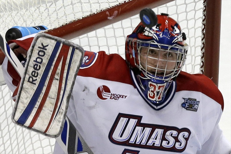 Gene Puskar / The Associated Press Archives
Connor Hellebuyck led team to the Frozen Four last year and to the final eight this year.