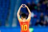 China's Li Ying celebrates after scoring the opening goal during the Women's World Cup Group B soccer match between China and South Africa at Parc des Princes in Paris, France, Thursday, June 13, 2019. (AP Photo/Alessandra Tarantino)