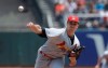 St. Louis Cardinals pitcher Jack Flaherty throws to a San Francisco Giants batter during the first inning of a baseball game in San Francisco, Sunday, July 7, 2019. (AP Photo/Jeff Chiu)
