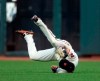 San Francisco Giants right fielder Mike Yastrzemski makes a diving catch of San Diego Padres' Luis Urias line drive during the second inning of a baseball game Thursday, Aug. 29, 2019, in San Francisco. (AP Photo/D. Ross Cameron)