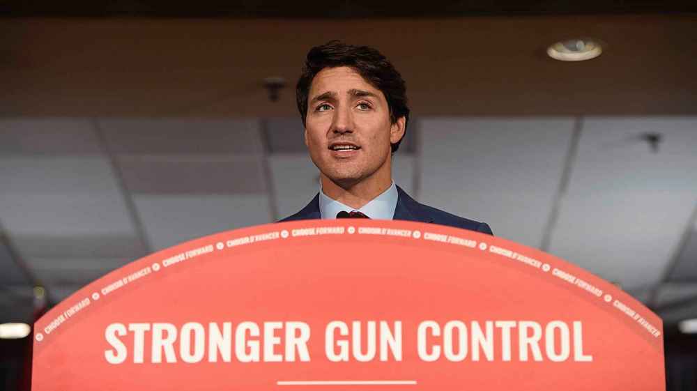 SEAN KILPATRICK / THE CANADIAN PRESS Liberal Leader Justin Trudeau makes a policy announcement on gun control in Toronto Friday.