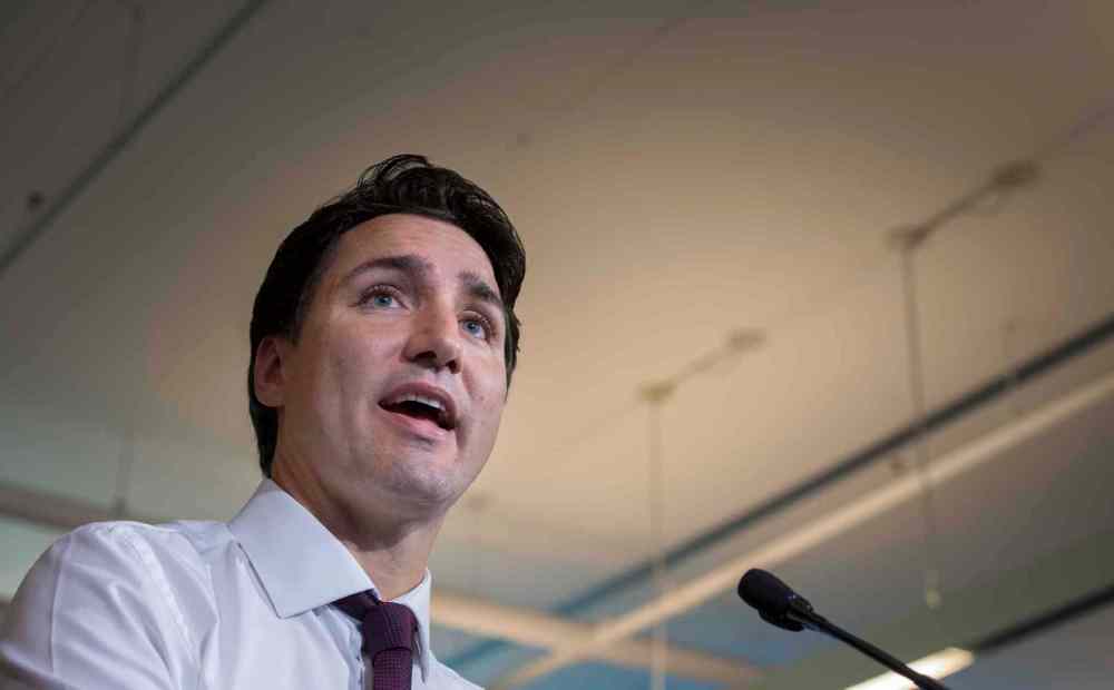 CP
Liberal Leader Justin Trudeau addresses students and staff while touring Mohawk College, in Hamilton, Ont., Wednesday, October 14, 2015. THE CANADIAN PRESS/Paul Chiasson