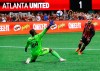 Atlanta United forward Josef Martinez scores a goal past D.C. United goalkeeper Bill Hamid for a 2-0 victory in a soccer match on Sunday, July 21, 2019, in Atlanta. (Curtis Compton/Atlanta Journal-Constitution via AP)