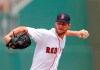 Boston Red Sox starting pitcher Chris Sale (41) works in the first inning of a spring training baseball game against the Atlanta Braves Saturday, March 16, 2019, in Fort Myers, Fla. (AP Photo/John Bazemore)