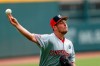Cincinnati Reds pitcher Trevor Bauer throws before the team's baseball game against the Atlanta Braves on Thursday, Aug. 1, 2019, in Atlanta. (AP Photo/John Bazemore)