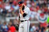 Atlanta Braves starting pitcher Dallas Keuchel (60) leaves the game after a pitching change in the fifth inning during Game 1 of a best-of-five National League Division Series against the St. Louis Cardinals, Thursday, Oct. 3, 2019, in Atlanta. (AP Photo/John Amis)