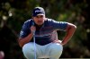 Sebastián Muñoz of Colombia lines up his putt on the first hole during the final round of the RSM Classic golf tournament in St. Simons Island, Ga., Sunday, Nov., 24, 2019. (AP Photo/Stephen B. Morton)