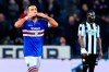 Sampdoria's Fabio Quagliarella celebrates after scoring his side's first goal on a penalty kick during the Italian Serie A soccer match between Sampdoria and Udinese at the Luigi Ferraris stadium in Genoa, Italy, Saturday, Jan. 26, 2019. (Simone Arveda/ANSA via AP)