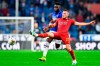 Sampdoria's Ronaldo Vieira, left, and Roma's Jordan Veretout vie for the ball during a Serie A soccer match between Sampdoria and Roma at the Luigi Ferraris Stadium in Genoa, Italy, Sunday, Oct. 20, 2019. (Simone Arveda/ANSA via AP)