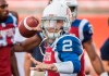 Montreal Alouettes quarterback Johnny Manziel warms up prior the game against the Eskimos. (Graham Hughes / Canadian Press files)