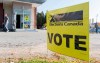 A man leaves a polling station after casting his ballot on federal election day in Shawinigan, Que., Monday, Oct. 21, 2019. THE CANADIAN PRESS/Graham Hughes