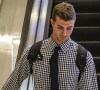 DAVID LIPNOWSKI / WINNIPEG FREE PRESS 
QB Justin Goltz arrives at the Winnipeg James Armstrong Richardson International Airport Sunday morning.