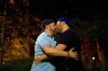 James Fowler, 44, left, and his partner of eight years, Rick Kopfensteiner, 31, kiss outside Fly Nightclub in Toronto, Friday, June 17, 2016. THE CANADIAN PRESS/Galit Rodan