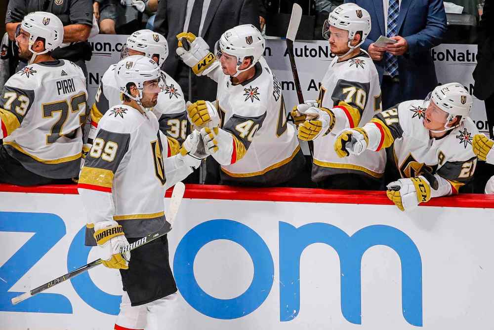 The Vegas Golden Knights line changes will now be known as the William Hill Line Change following a new sponsorship deal with the gambling company. (Jack Dempsey / The Associated Press)