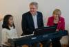 David Lipnowski / Winnipeg Free Press
YouTube singing sensation Maria Aragon (10) sang Born This Way by Lady GaGa to Prime Minister Stephen Harper and his wife Laureen Harper at her Brooklands area home Tuesday afternoon. Prime Minister Harper joined in and played piano and sang Imagine with Aragon as well.
