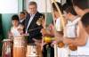 Adrian Wyld / The Canadian Press
Prime Minister Stephen Harper plays the drums as he watches a capoeira performance at the Casa Sao Jose Community centre in Sao Paulo, Brazil on Tuesday.