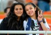 Saudi supporters of Juventus pose for a picture ahead of the Italian Super Cup final soccer match between AC Milan and Juventus at King Abdullah stadium in Jiddah, Saudi Arabia, Wednesday, Jan. 16, 2019. (AP Photo)