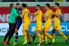 Australian players celebrate after scoring the winning penalty in a shootout at the end of the AFC Asian Cup round of 16 soccer match between Australia and Uzbekistan at the Khalifa bin Zayed Stadium in Al Ain, United Arab Emirates, Monday, Jan. 21, 2019. (AP Photo/Kamran Jebreili)