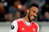 Arsenal's Pierre-Emerick Aubameyang celebrates after scoring his side's third goal during the Europa League Group F soccer match between Eintracht Frankfurt and Arsenal in the Commerzbank Arena in Frankfurt, Germany, Thursday, Sept. 19, 2019. (AP Photo/Michael Probst)