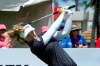 Brooke Henderson tees off on first hole during the third round of the LPGA Tour's Lotte Championship golf tournament Friday, April 19, 2019, in Kapolei, Hawaii. (Craig T. Kojima/Honolulu Star-Advertiser via AP)