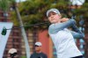 In this photo taken Wednesday, April 17, 2019, Nelly Korda follows her drive from the first tee of Ko Olina Golf Club during the first round of the Lotte Championship golf tournament in Kapolei, Hawaii. (Craig T. Kojima/Honolulu Star-Advertiser via AP)